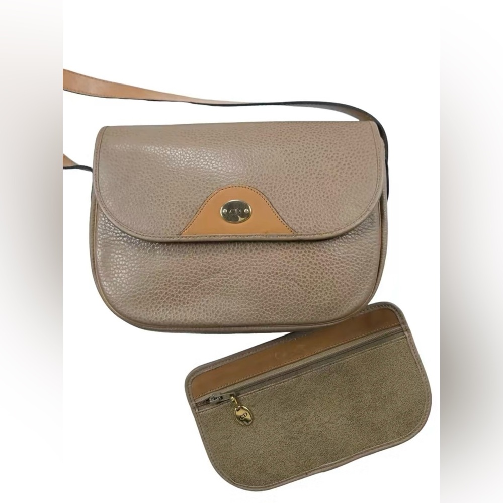 Christian Dior Vintage Tan Leather Shoulder Bag